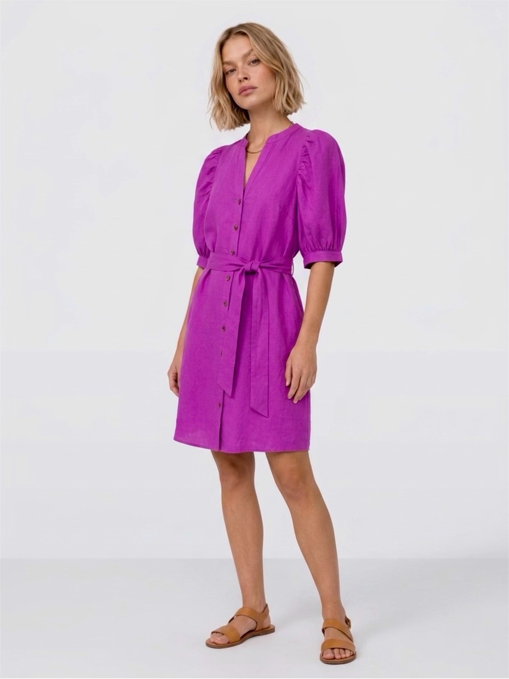 ANN TAYLOR  Button-Front Dress in Bright Magenta SIZE XS NEW $139